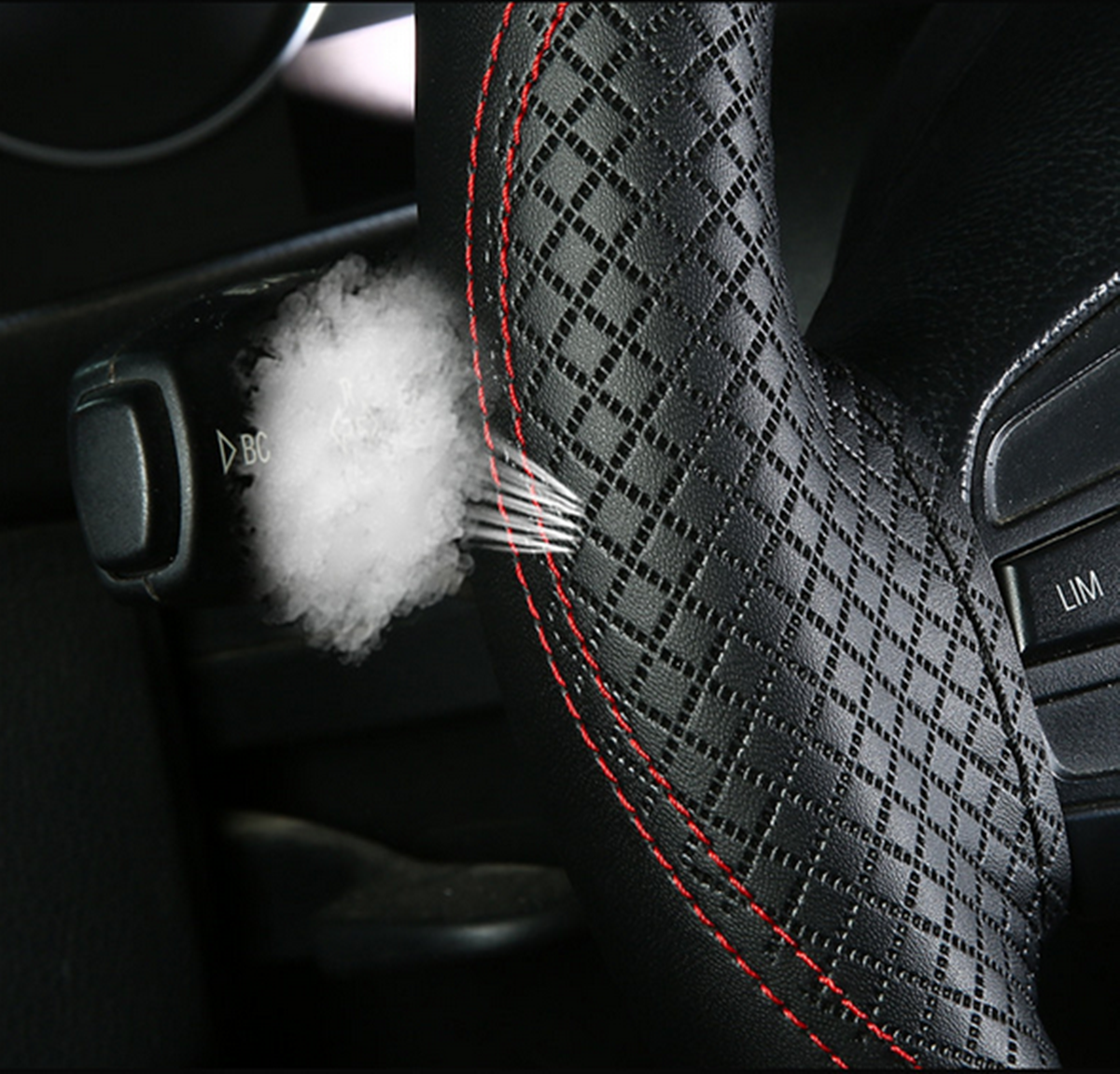 Genuine Leather Steering Wheel Cover DIY Hand-Stitched Kit Car Accessories 38CM