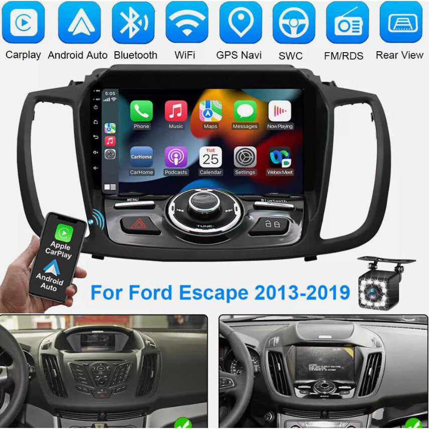 for Ford Escape 2013-2019 Android 13 Car Radio Stereo Wireless Carplay Audio GPS