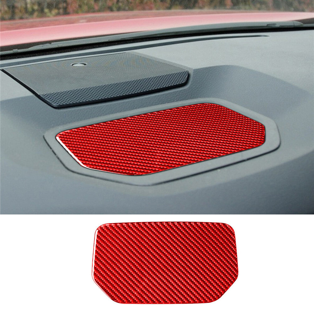 Red Carbon Dashboard Storage Box Slot Mat Panel Trim for T@yota Tundr@ 2014-2021