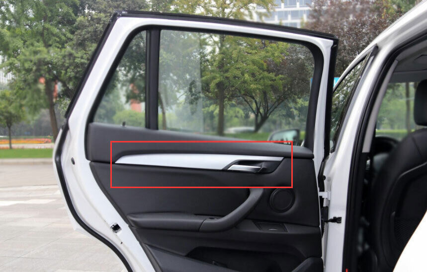 for BMW X1 F48 2016-2022 Red Wood Grain Interior Door Panel Strip Cover Trim 4P