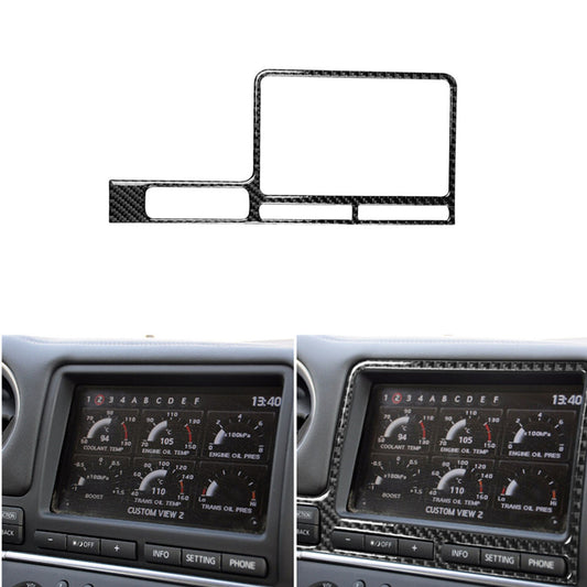 Carbon Fiber Interior Navigation Display Frame Cover Trim for Nissan GT-R R35
