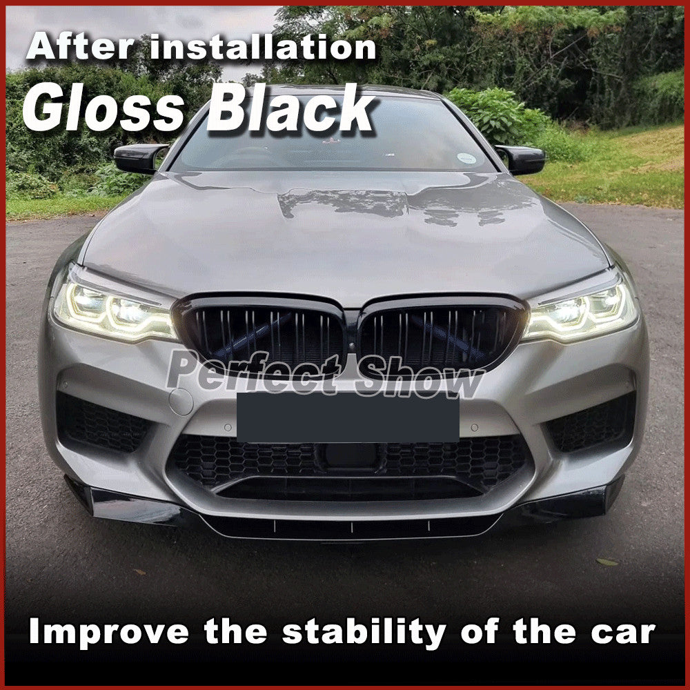 Fit for BMW 5Series F90 M5 2018-20 Gloss Black Front Bumper Lip Spoiler Splitter