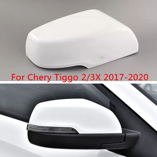 White Right Rearview Door Mirror Shell Cover Cap for Chery Tiggo 2/3X 2017-2020