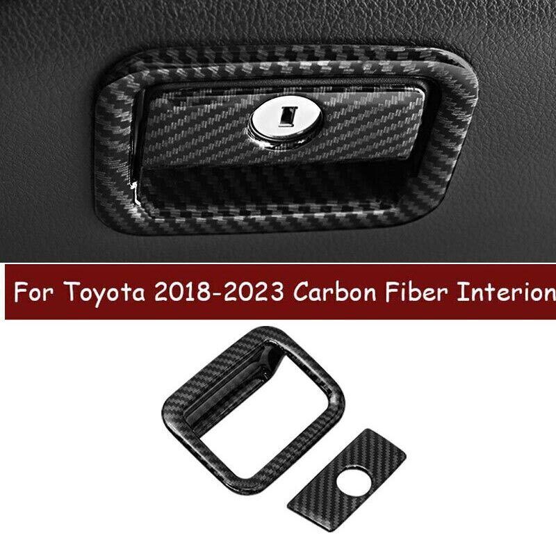 for Toyota for Camry 2018-23 for Co -Pilot Storage Box Handle Carbon Fiber Cover Trim