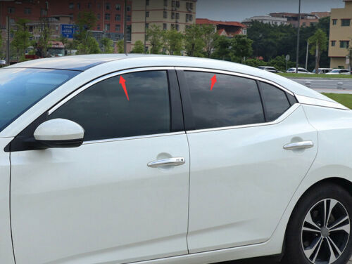 4P Chrome Steel Window Upper Cover Trim Strip for Nissan Sentra Sylphy 2020-2023