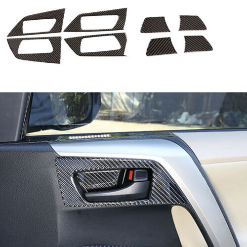 Soft Carbon Fiber Inner Door Handle Bowl Cover Trim 8P for Toyota RAV4 2013-2018