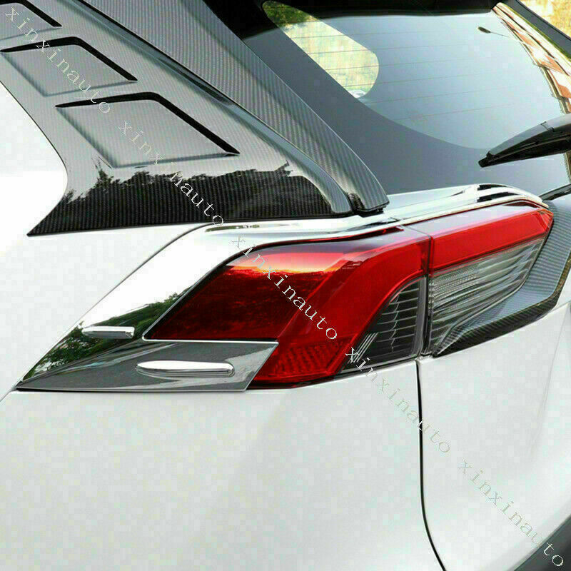 ABS Chrome Accessories Rear Tail Light Lamp Cover Trim for Toyota RAV4 2019-2022