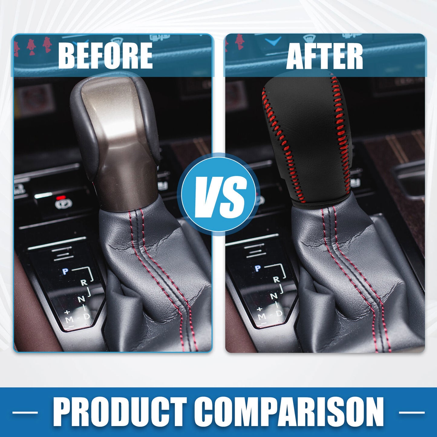 for Lexus for ES 300h 350 2016-18 Black Hand sewn leather Gear Shift Knob Cover trim