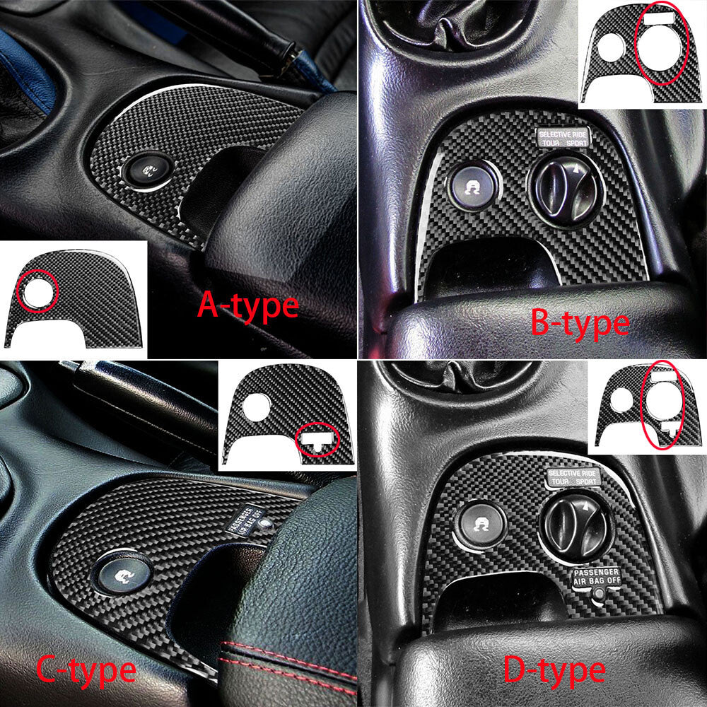 for Chevrolet for Corvette C5 1998-04 Red Carbon Fiber Lower Console Gear Shift Trim