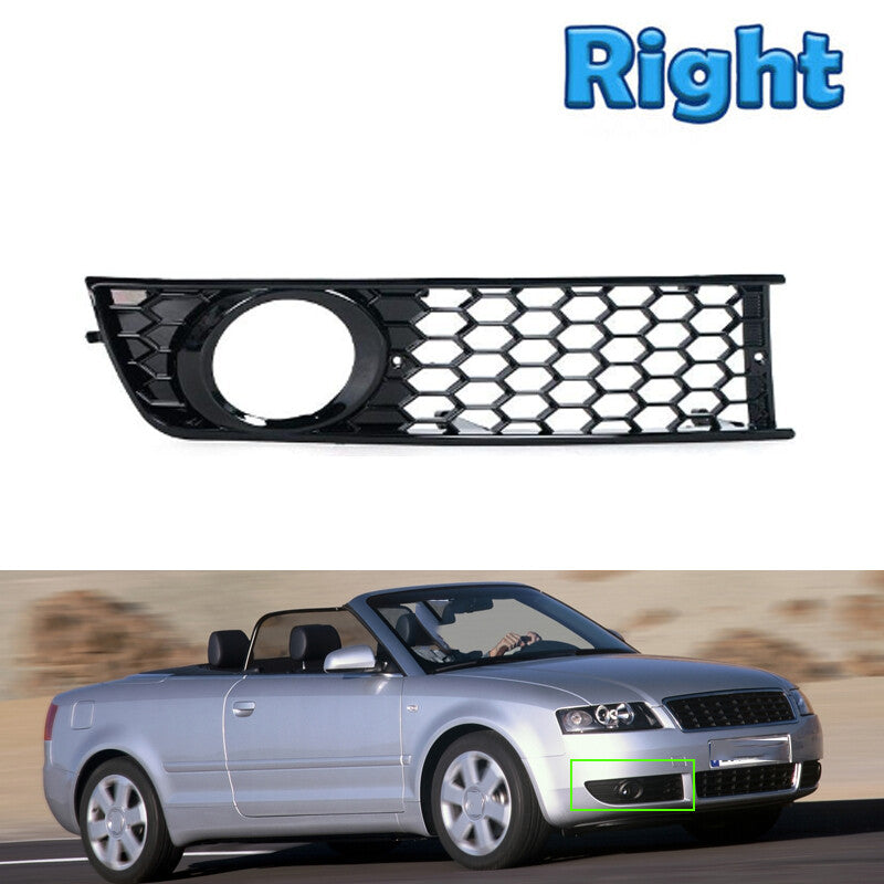 Right Front Bumper Side Fog Light Hex Grilles for Audi A4 B6 2001-2005