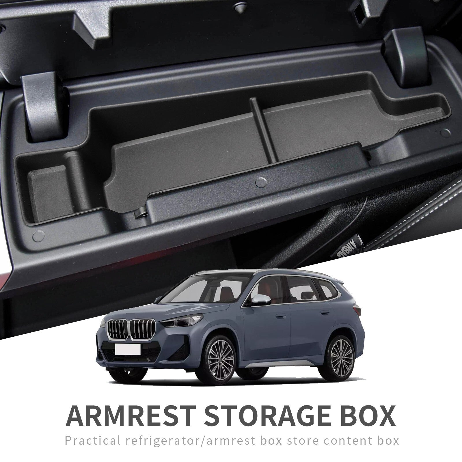 Car Armrest Storage Box for BMW X1 2023 2024 Center Console Tray Stowing Tidying