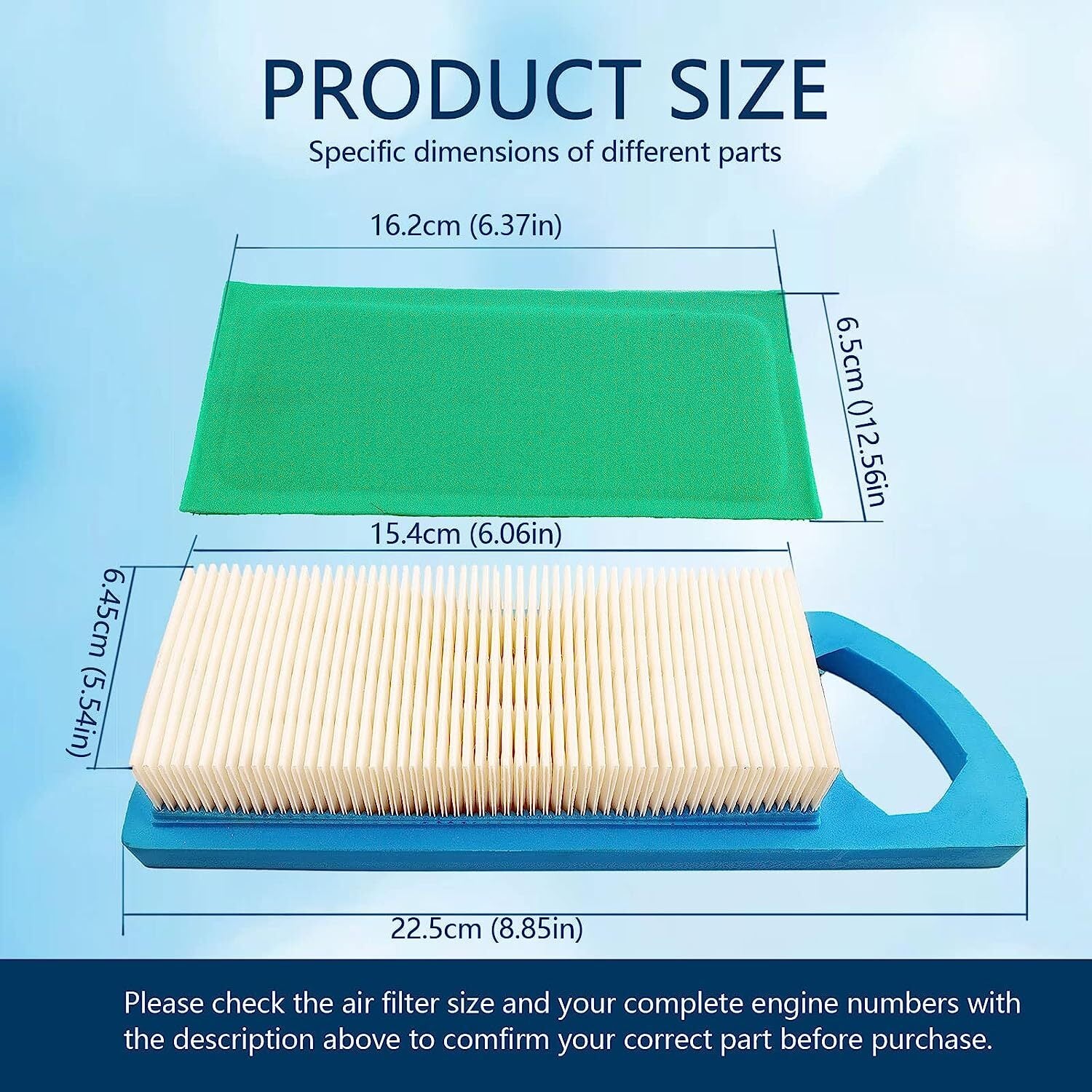 2x Air Filter Pre-Filter For BS 697153 698083 794422 795115 M14171 Lawn Mower