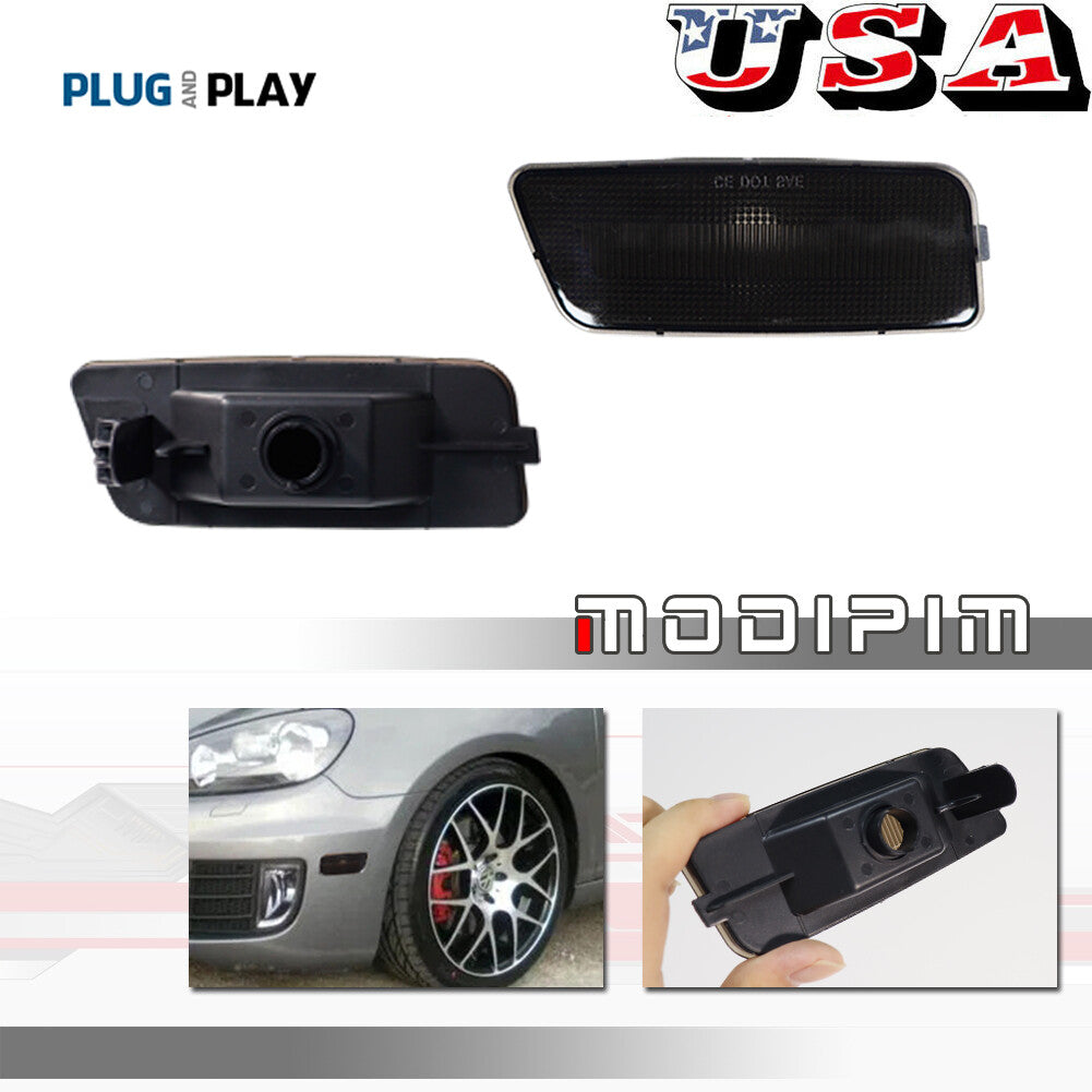 Smoked front fender side marker light housing kit for 2010-2014 for Volkswagen MK6 for Golf GTI