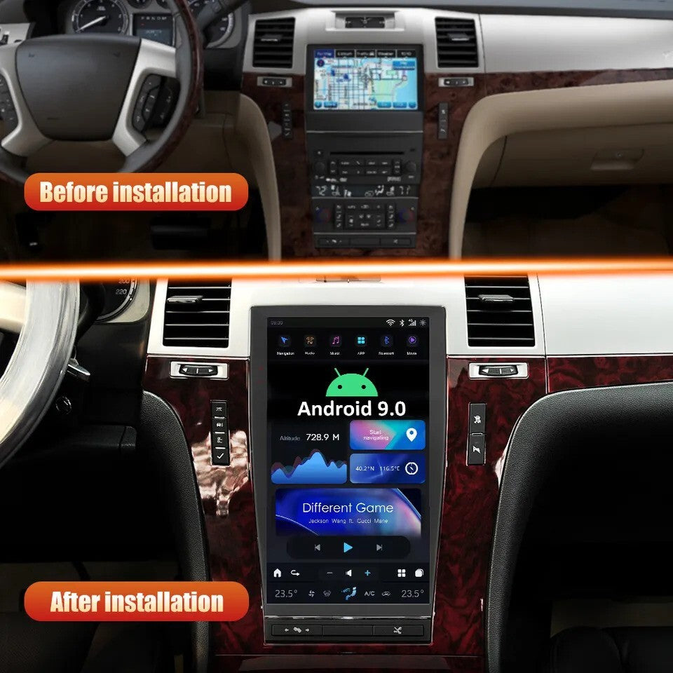 13.6 Android for Tesla Vertical Car-Play GPS Radio for Cadillac for Escalade 2007-2013