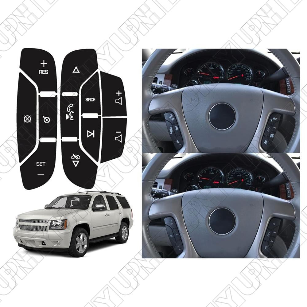 Steering Wheel Radio Control Button Decals for Cadillac for Escalade Chevy Silverado