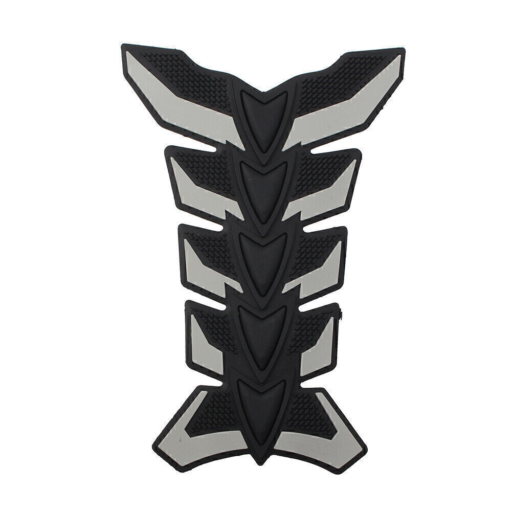 Gas Fuel Oil Tank Pad Fish Bone 3D Decal Sticker Protector Motorcycle Gray
