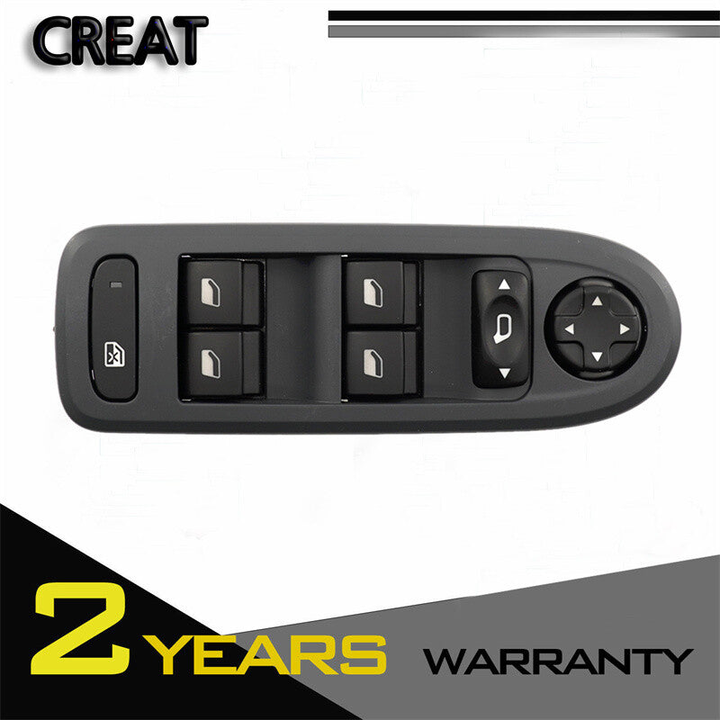 The front left power window mirror switch is compatible with 2008 for Peugeot 208, 308, 408, 98060866ZE