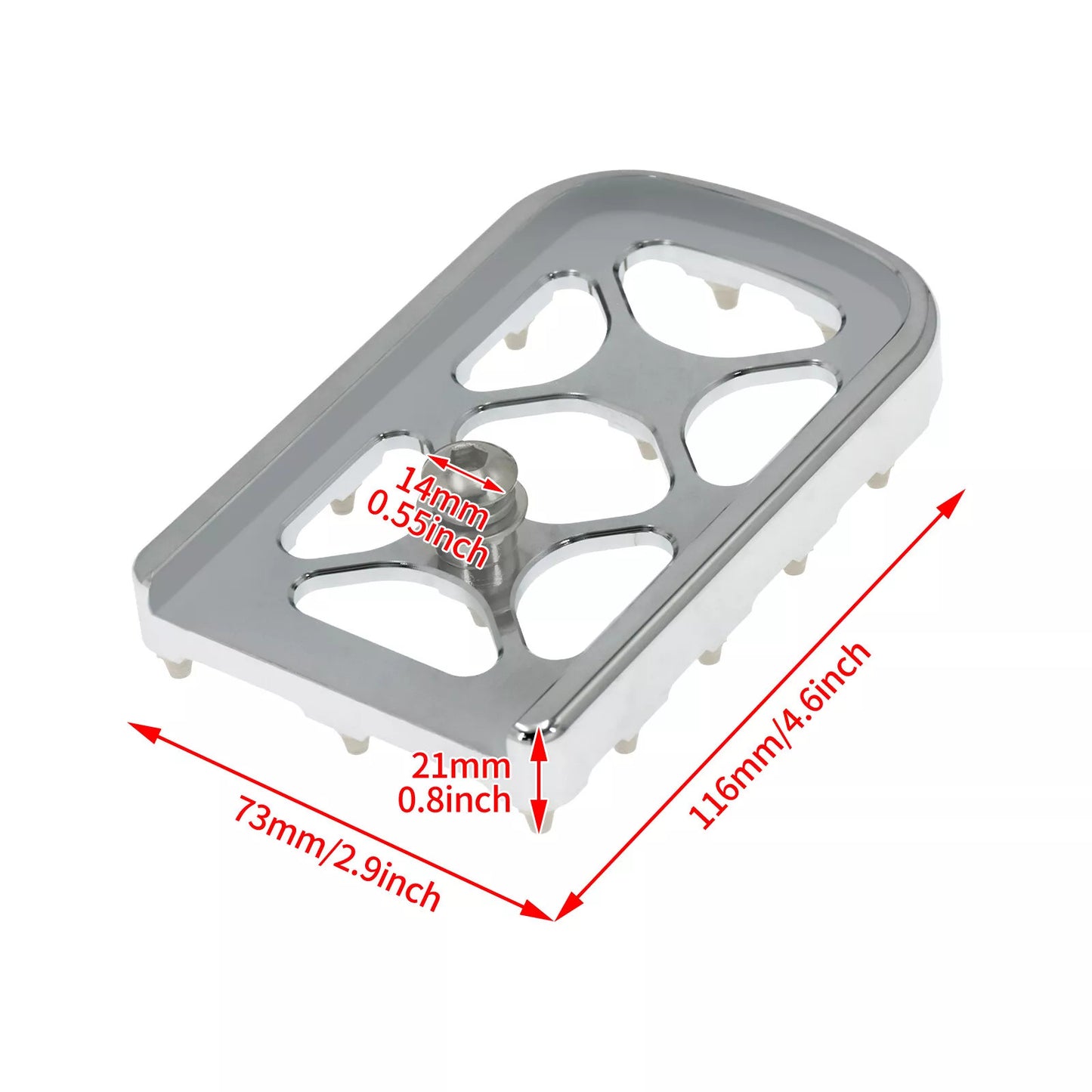 Chrome Motorcycle Brake Pedal Pad Cover for Harley Touring 1986-2017 FL Softail