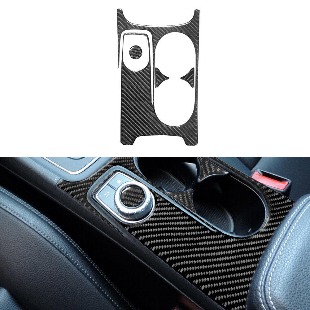 for Mercedes Benz CLA GLA Carbon Fiber Interior Center Cup Holder Cover Trim