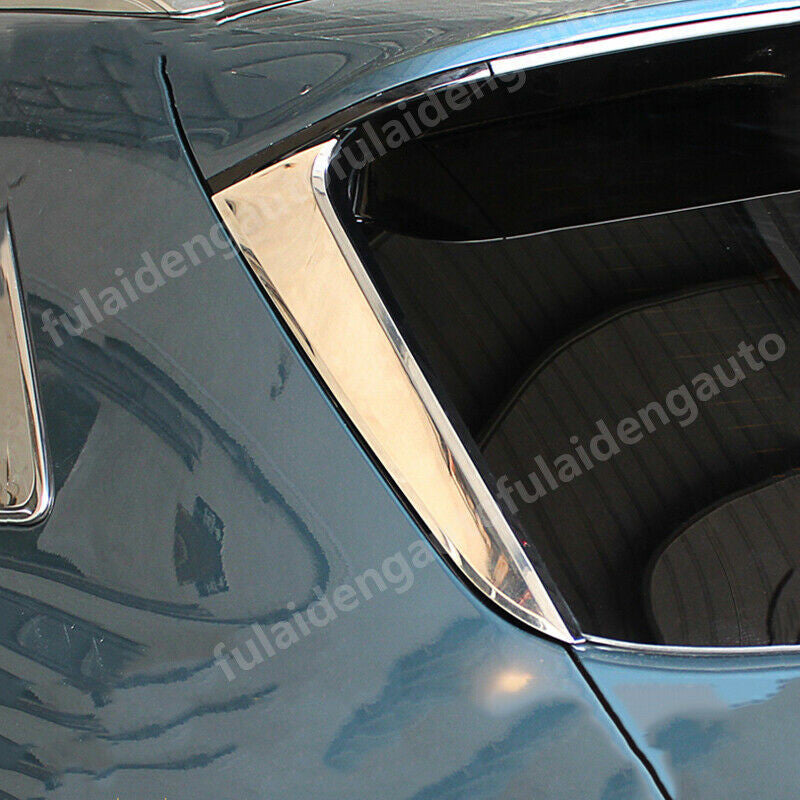 2P for Lincoln MKX 2016-2018 Chrome Rear Window Triangle Spoiler Side Panel Trim