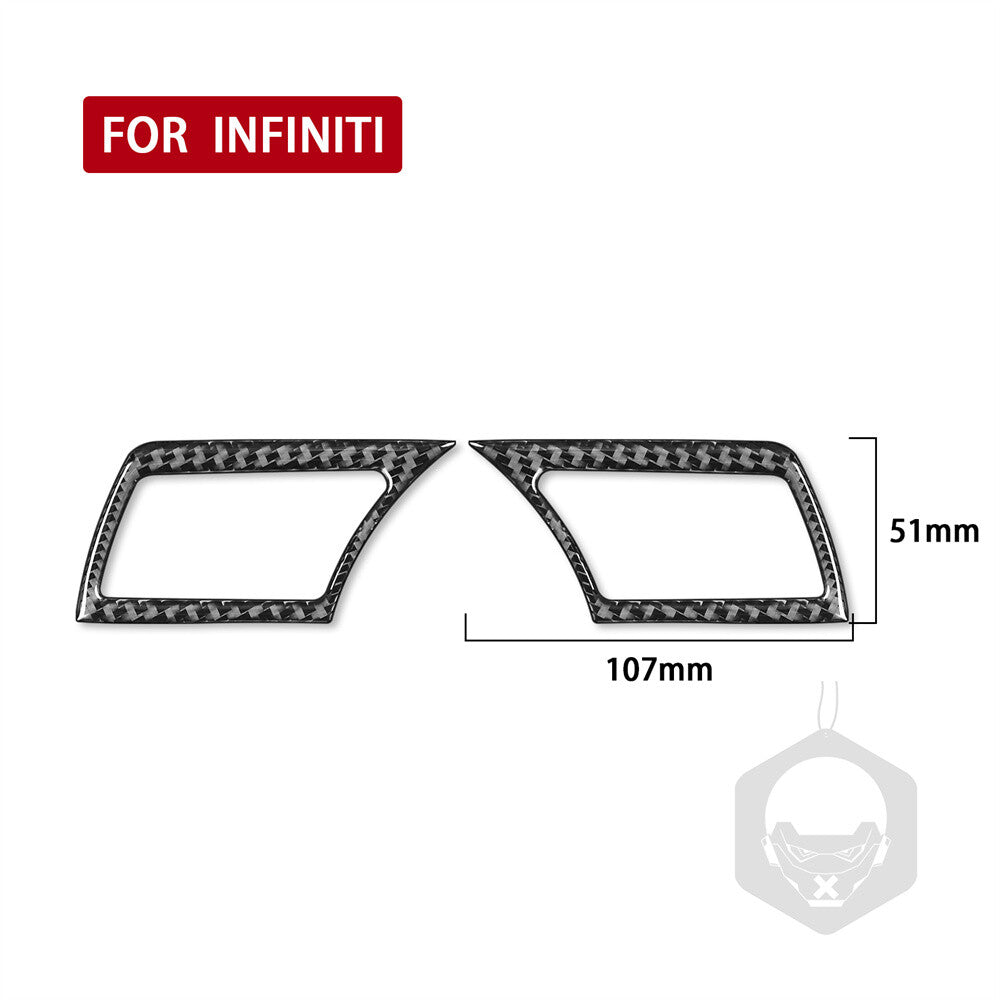 2¡ÁCarbon Fiber Steering Wheel Cruise Control Trim Fit for Infiniti G37 2007-2013