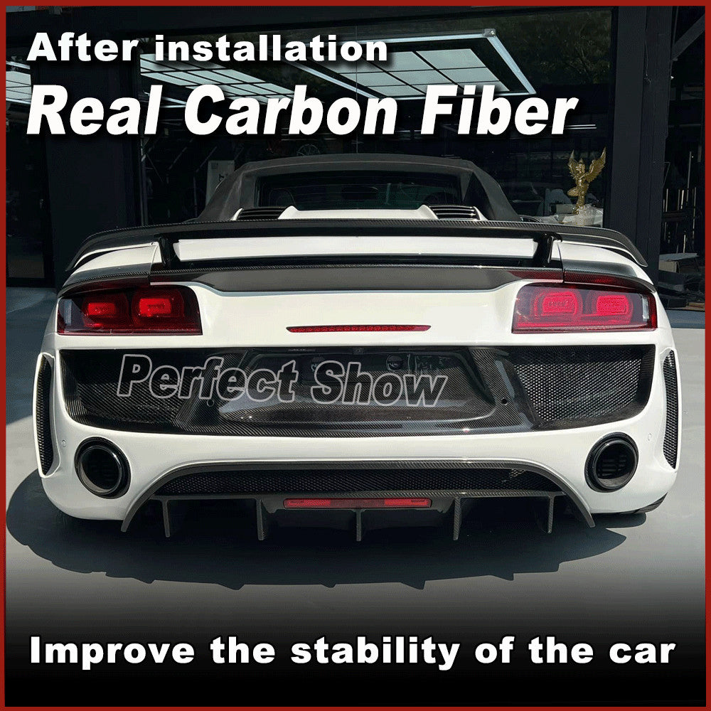 for Audi R8 GT V10 Coupe 2010-2015 REAL Carbon Rear Bumper Lip Diffuser Spoiler