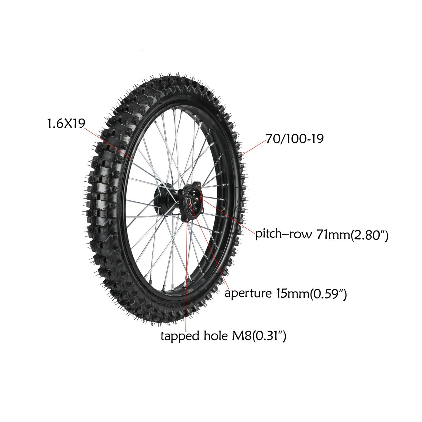 45/48 mm front fork, disc brakes, 19-inch wheel kit, 70/100-19 Pit bike SSR 125cc 150cc