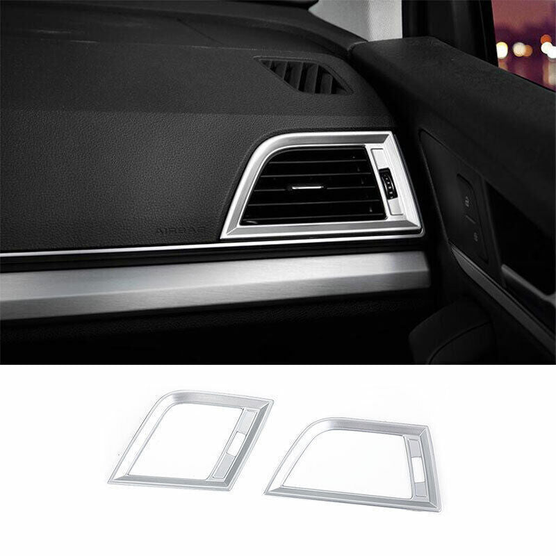 for Audi Q5 2018-24 ABS Matte Silver Left And Right Air Outlet Vent Frame Trim