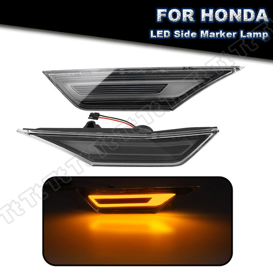 Two-switch LED side marker turn signal lights with clear display suitable for 2016-2021 for Honda Civics.