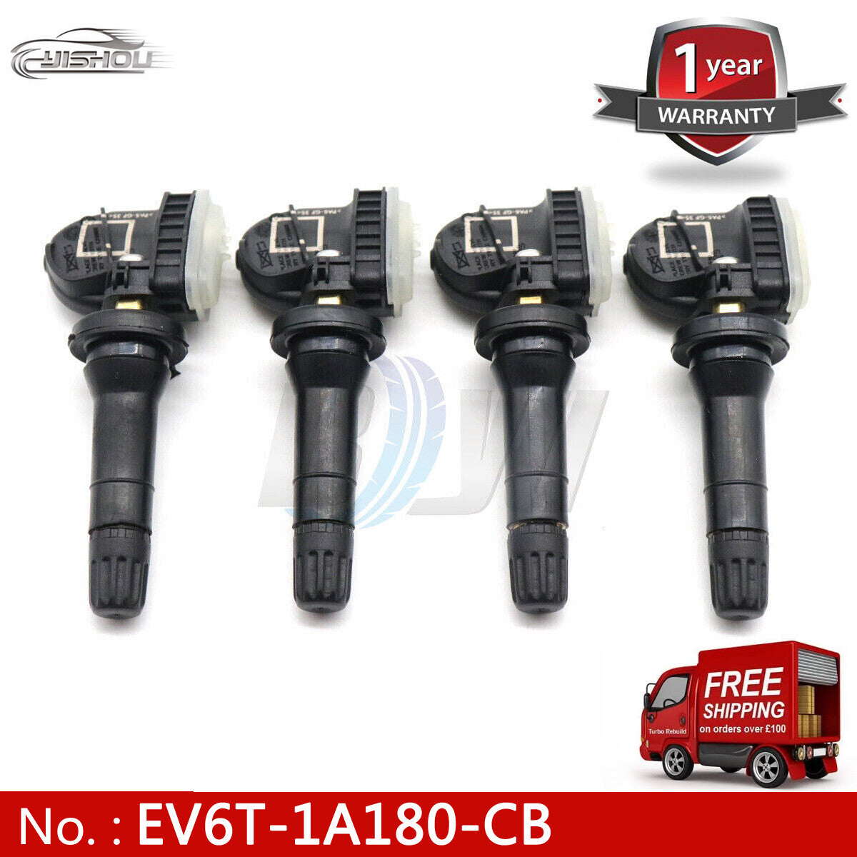 EV6T-1A180-CB Tire Pressure Monitoring Sensor 4PCS for Ford Focus Ranger 433MHz