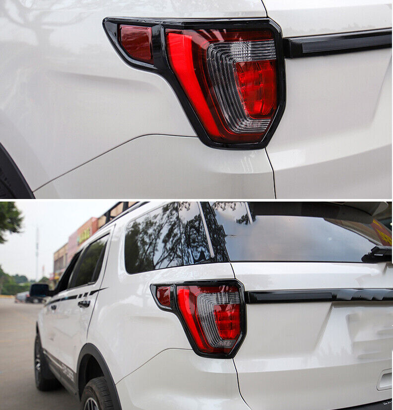 Black Exterior Rear Tail Light Lamp Cover Molding Trim for Ford Explorer 2016-19