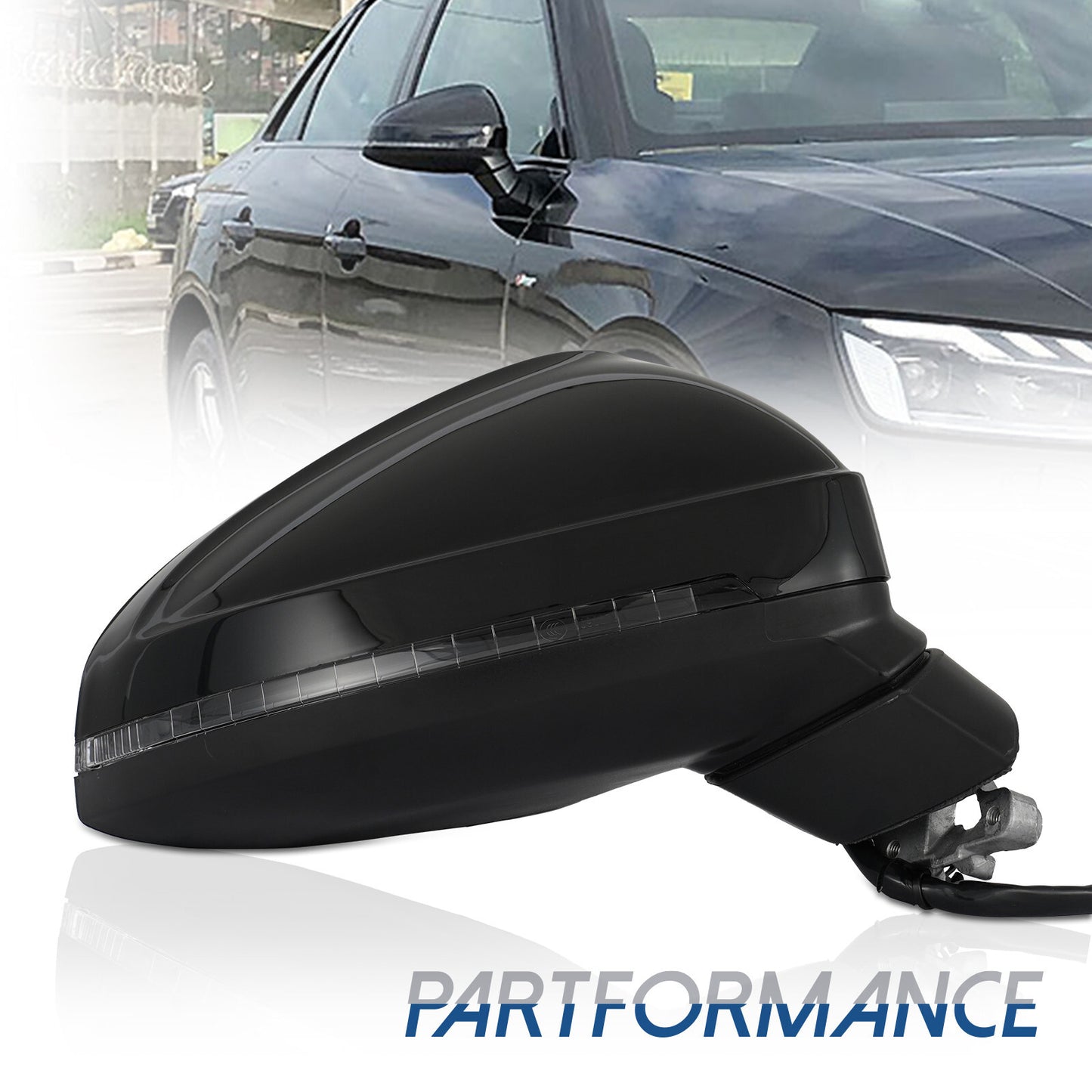 Applicable to 2017, 2019, 2021 for Audi for A4 mirror with blind spot, right passenger side view.
