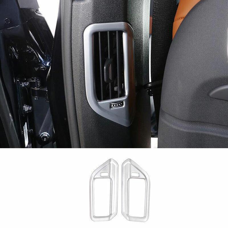 Fit for BMW X5 G05 2019-2021 ABS Chrome B Pillar Vent Air Outlet Frame Trim 2PCS
