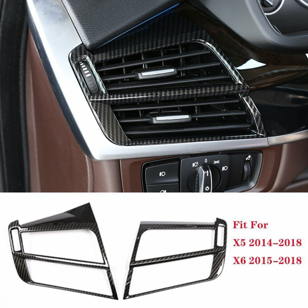 for BMW X5 F15 2014-18 Carbon Fiber Console Left And Right Air Outlet Vent Trim