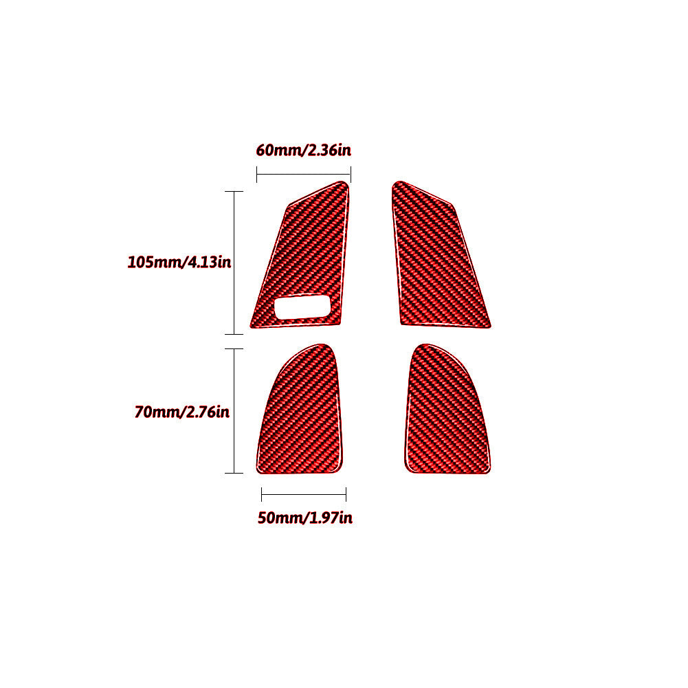Red Carbon Fiber Window Switch Button Cover Trim for Volvo V60 2010-2017 Type A