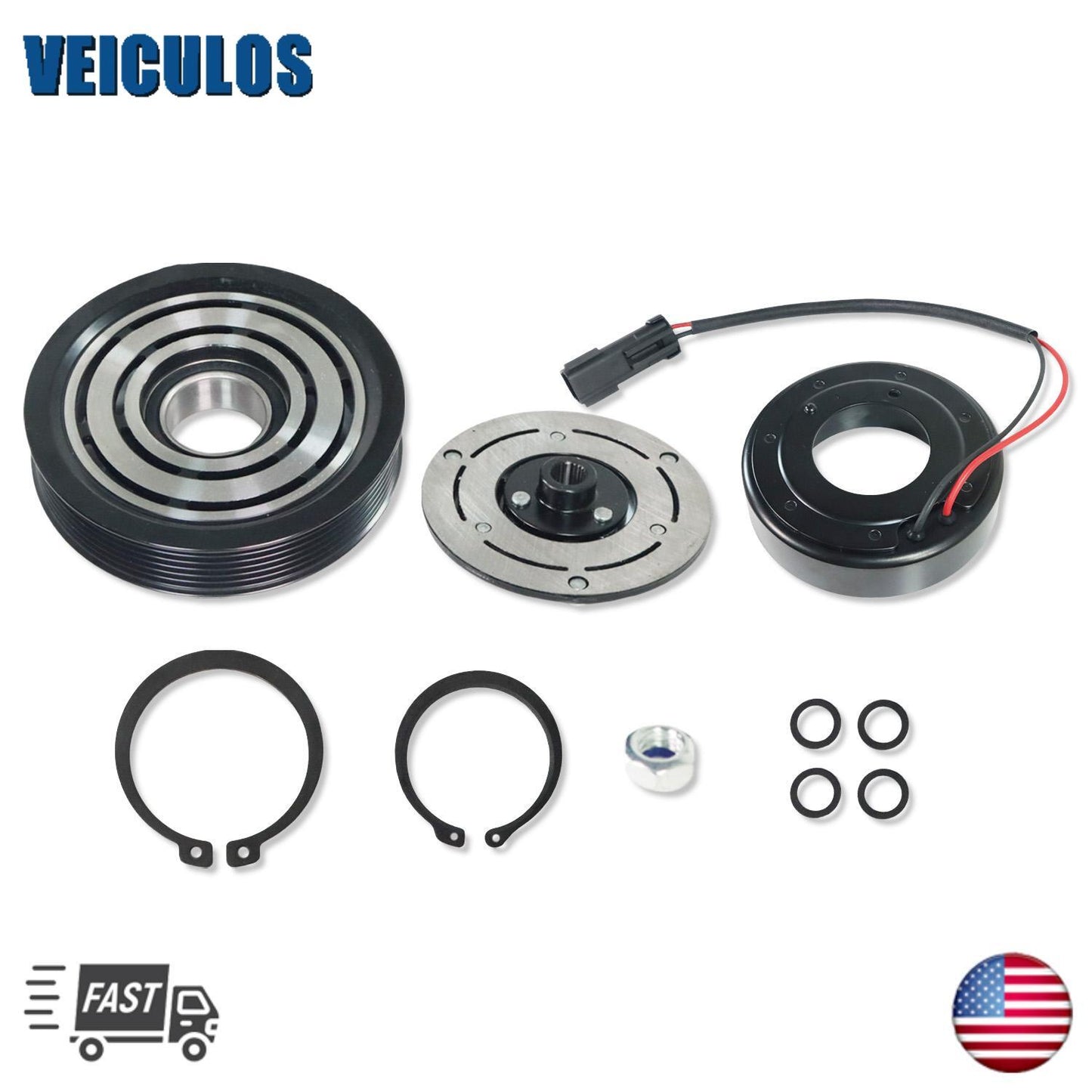 For 1994 - 2001 for Dodge for Ram 1500 3.9L 5.2L AC Compressor Clutch Kit Pulley Coil