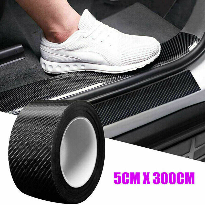 5 x 300CM Carbon Fibre Car Door Sticker Sill Protection Scuff Plate Accessories