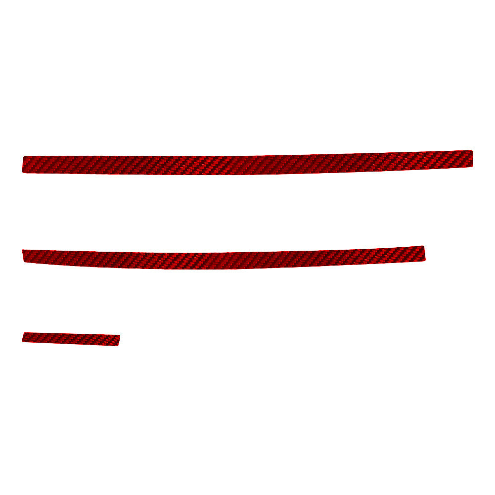 3Pcs Red Carbon Fiber Dashboard Strips Cover Trim for Toyota Hilux 2015-2021
