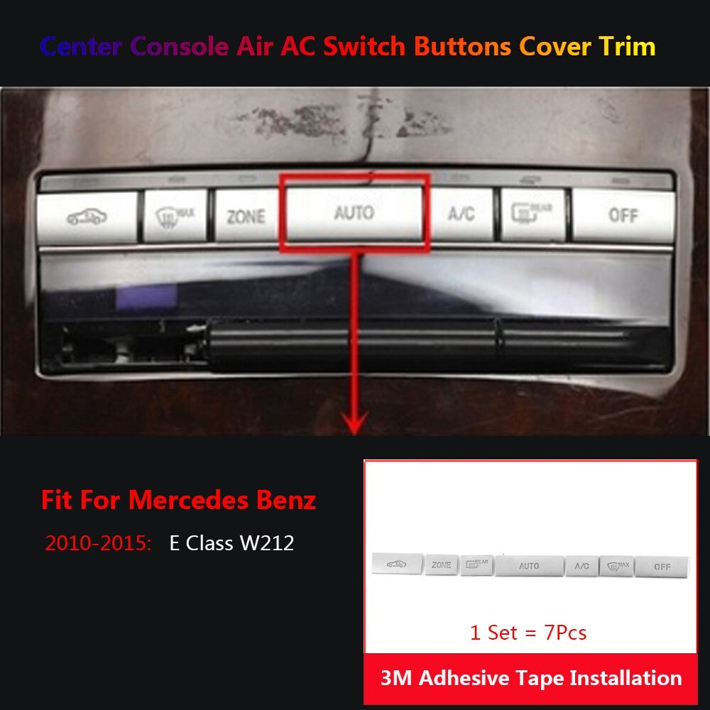 7x for Mercedes-Benz E W212 Car Interior Center Console Air AC Switch Cover Trim