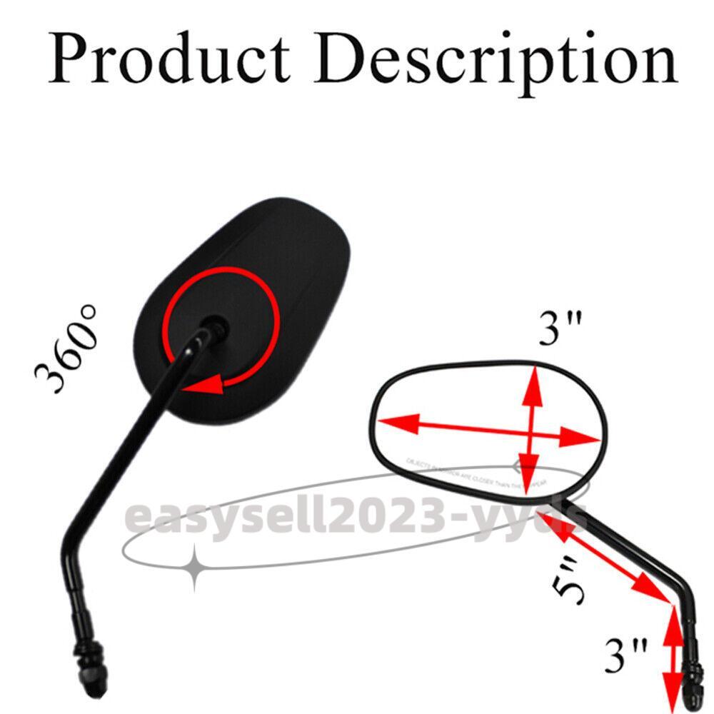 8MM Tapered Motorcycle Rearview Side Mirrors for Harley Sportster 883 XL883C