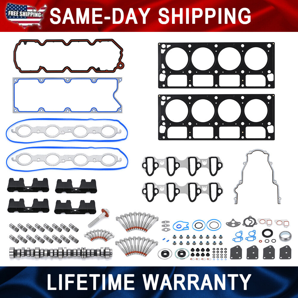 Set AFM Camshaft normal roller lifters For 2007-14 for Chevy for GMC 5.3L MLS Gasket Kit