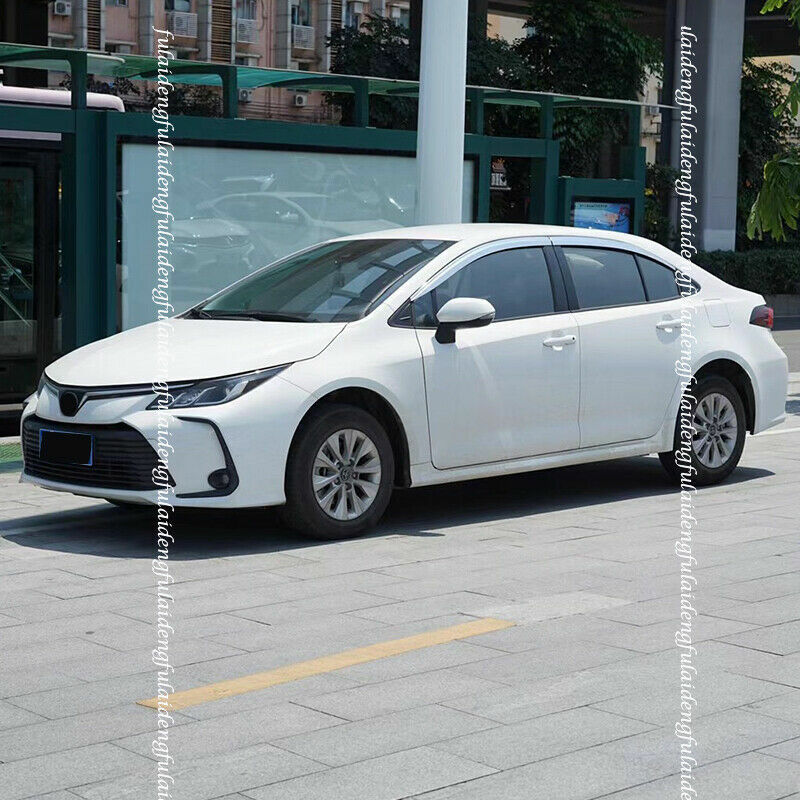 Chrome Window Vent Visor Sun Rain Deflector Guard for Toyota for Corolla Sedan 19-23
