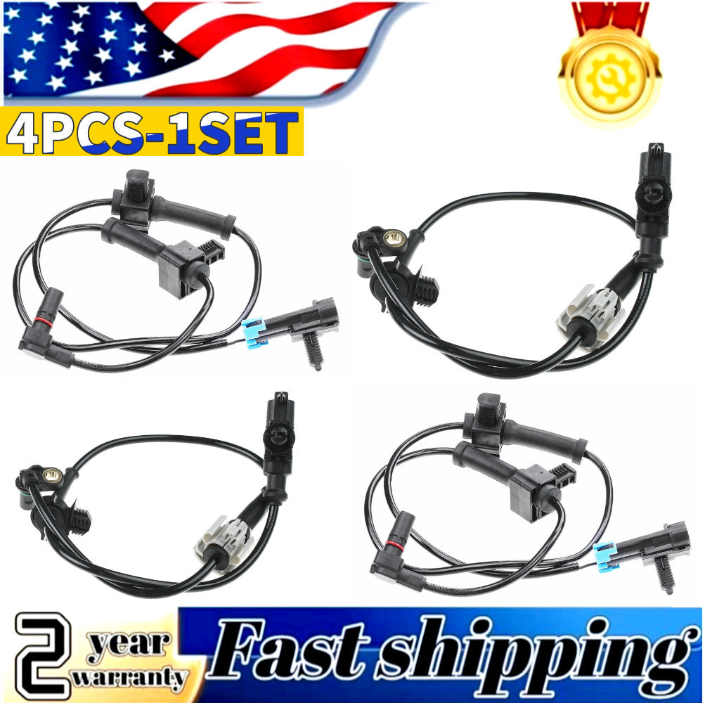 Four front and rear ABS wheel speed sensors for Chevrolet Silverado 1500 for GMC for Sierra 1500
