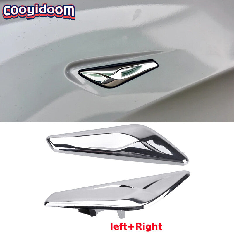 Front Fender Right + Left Side Chrome Finisher Fits for BMW 2013-2017 X3 F25 X4 F26
