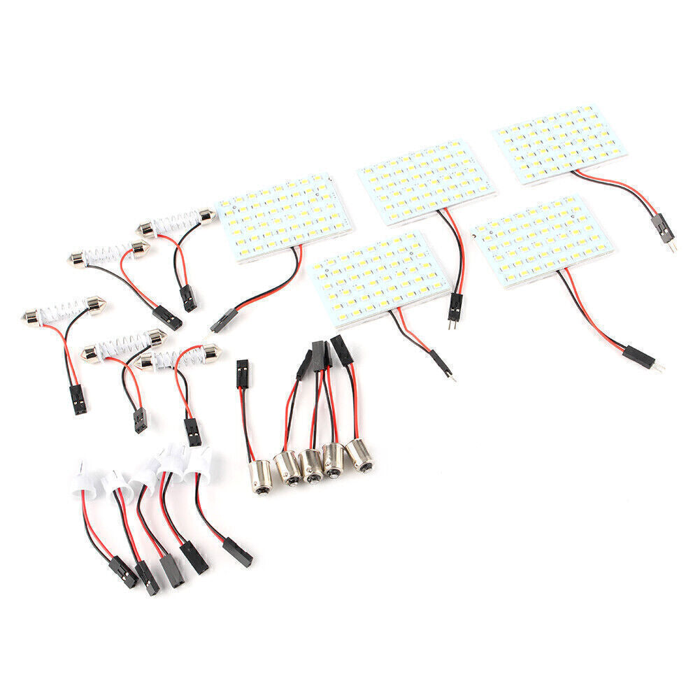5x Car Festoon T10 BA9S White LED 48SMD Panel Interior Dome Map Light Bulb