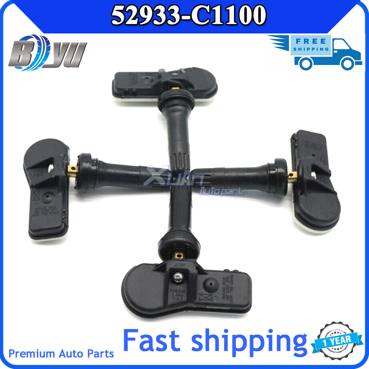 Kit 4: Tire Pressure Monitoring System (TPMS) for Hyundai Sonata LF, for Tucson 52933-C1100