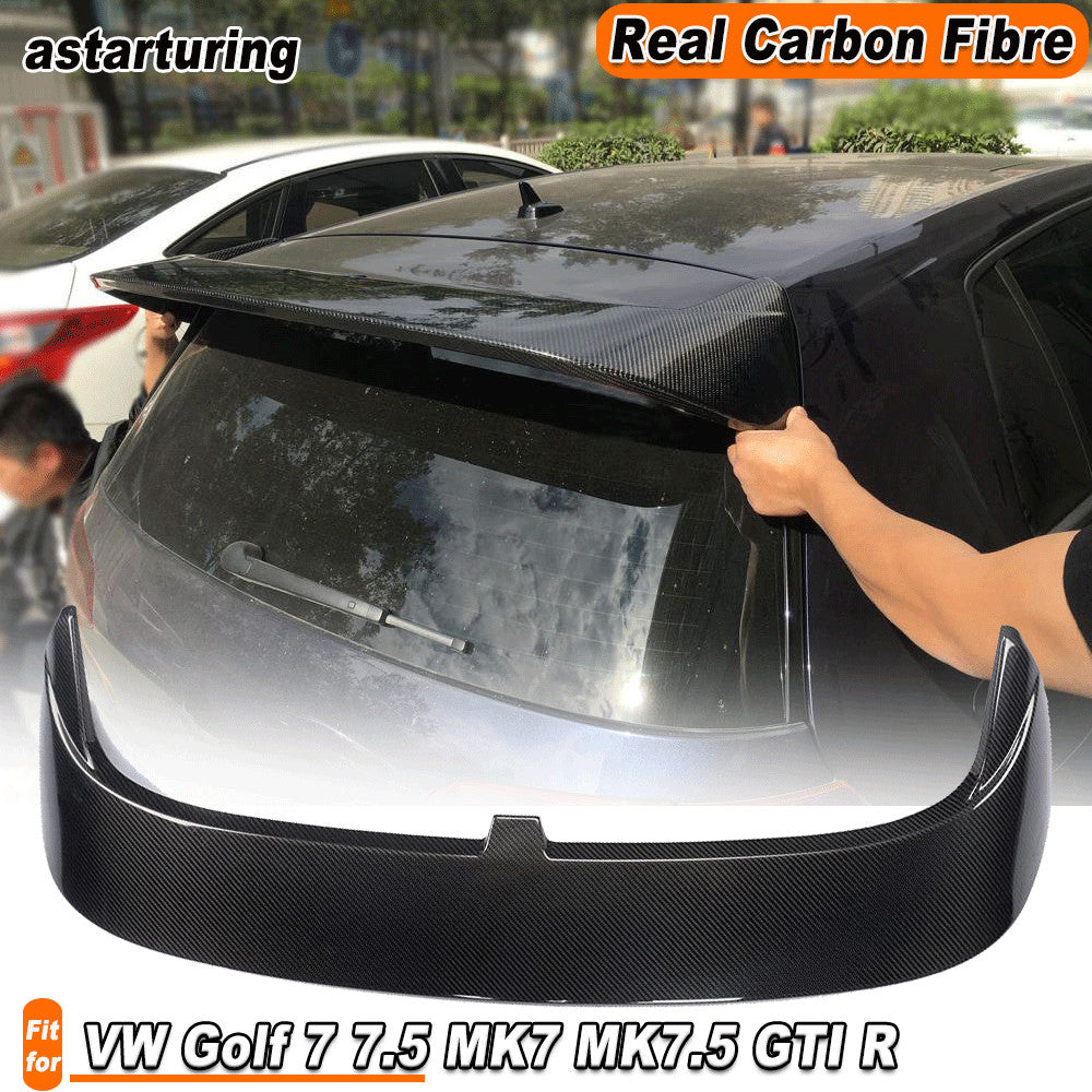 Fit for VW for Golf 7 7.5 MK7 MK7.5 GTI R REAL Carbon Rear Roof Spoiler Wing Lip