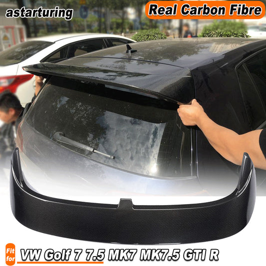 Fit for VW for Golf 7 7.5 MK7 MK7.5 GTI R REAL Carbon Rear Roof Spoiler Wing Lip