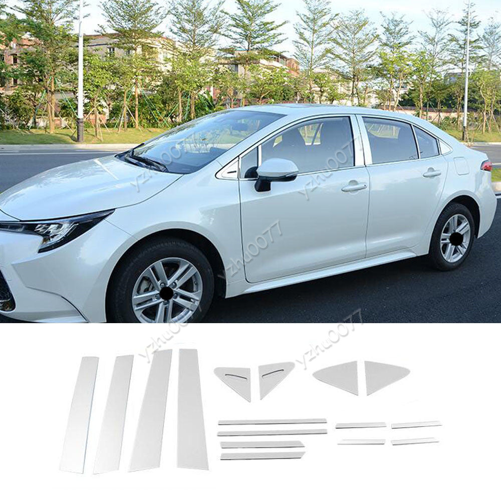for Toyota for Corolla Sedan 2019-2022 stainless Chrome Window Pillar Posts Trim 16