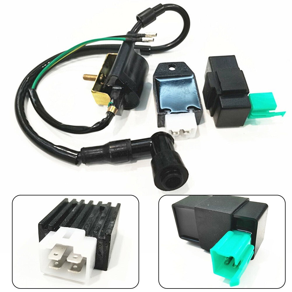 Motorcycle Ignition Coil Plug CDI Box Rectifier Regulator Kit Scooter Bike